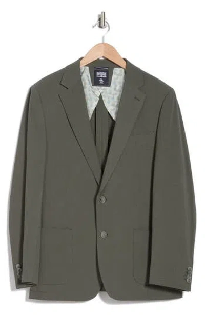 Original Penguin Notch Lapel Sport Coat In Olive