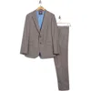 Original Penguin Notch Lapel Wool Blend Suit In Gray