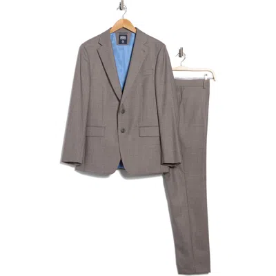 Original Penguin Notch Lapel Wool Blend Suit In Gray