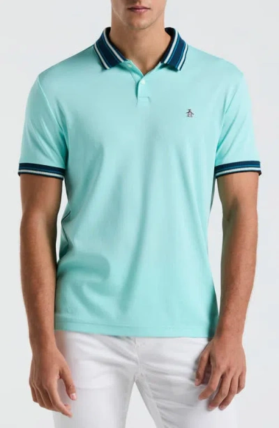 Original Penguin Novelty Cotton Interlock Polo In Blue Tint