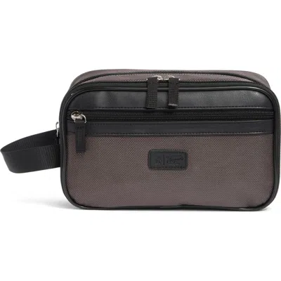 Original Penguin Nylon Double Zip Dopp Kit In Charcoal