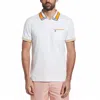 Original Penguin Organic Stripe Cotton Polo Shirt In Bright White In White