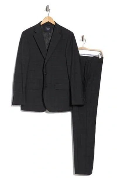 Original Penguin Osmans Slim Fit Grey Plaid Wool Blend Suit