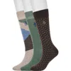 Original Penguin Owens Dot Assorted 3-pack Crew Socks In Multi