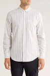 Original Penguin Oxford Stretch Half Zip Sweatshirt In White