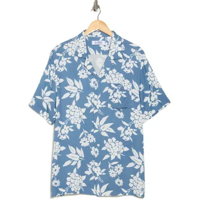 Original Penguin Palm Camp Shirt In Copen Blue