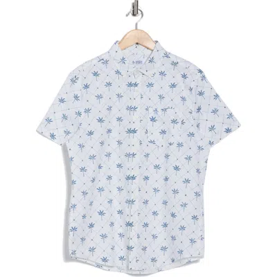 Original Penguin Palm Print Short Sleeve Stretch Button-down Shirt