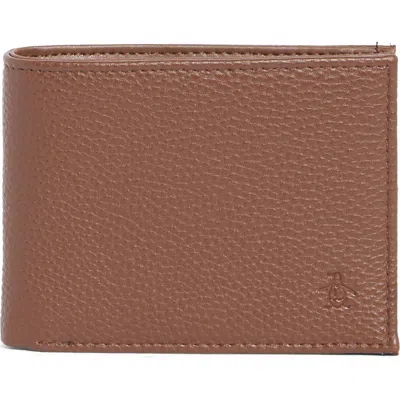 Original Penguin Pebble Pete Bifold Wallet In Brown