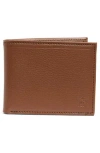 Original Penguin Pebbled Leather Bifold Wallet In Brown