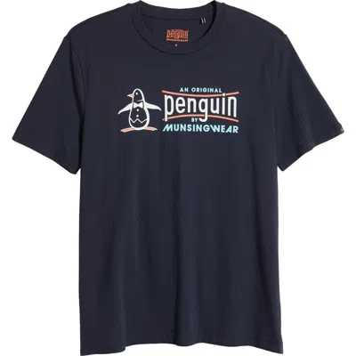 Original Penguin Penguin Logo Graphic T-shirt In Dark Sapphire