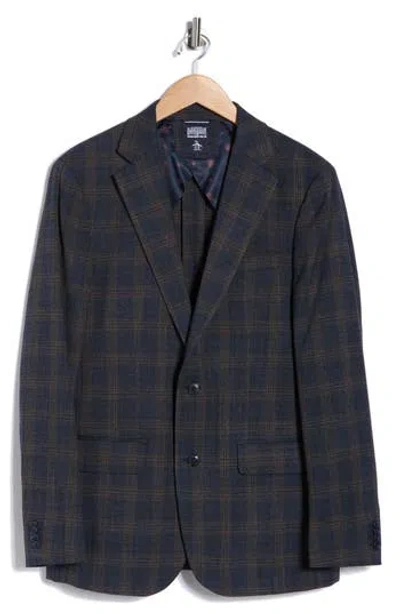 Original Penguin Plaid Notch Lapel Blazer In Pattern