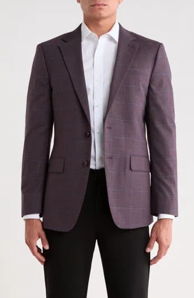 Original Penguin Plaid Notch Lapel Suit Jacket In Purple