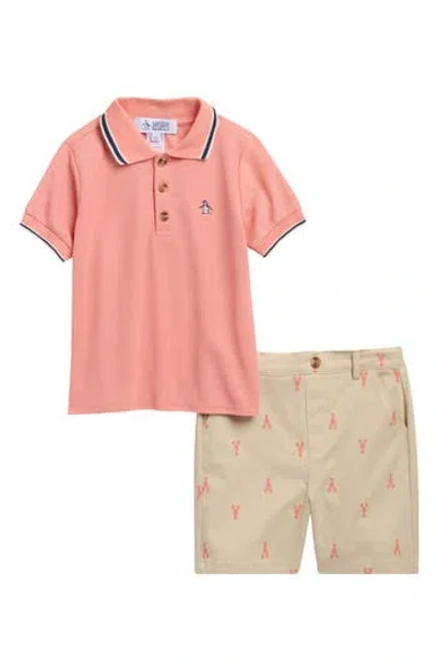 Original Penguin Kids'  Polo & Shorts Set In Pink