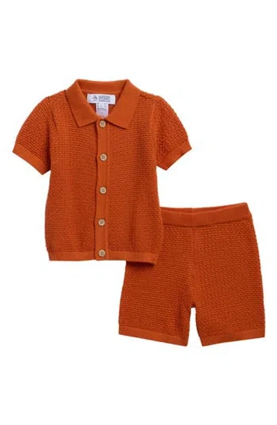 Original Penguin Kids'  Polo Sweater & Shorts Set In Orange