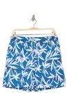 Original Penguin Print Volley Swim Trunks In Blue