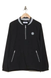 Original Penguin Quarter Zip Sweatshirt In Caviar