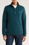 Original Penguin Quilt Stitch Button Half Jacket In Green