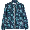 Original Penguin Rec Ratner Floral Water Resistant Jacket In Dark Sapphire