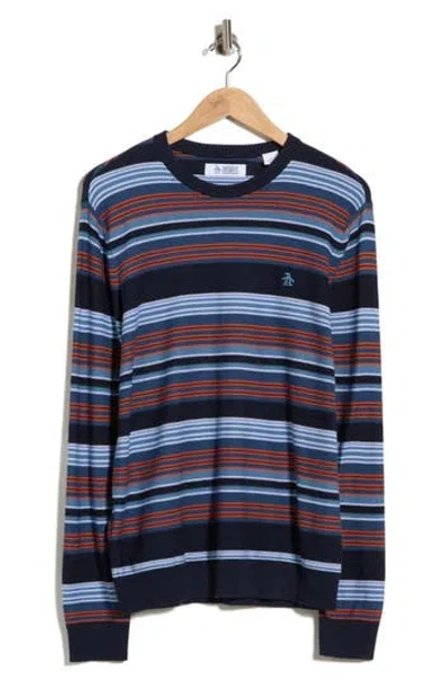 Original Penguin Reverse Cotton Jersey T-shirt In 413 Dark Sapphire