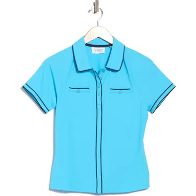 Original Penguin Ribbed Tipped Performance Polo In Blue
