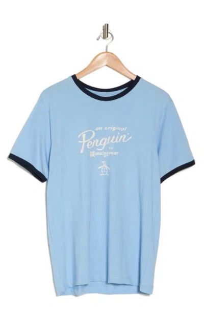 Original Penguin Ringer T-shirt In Cerulean