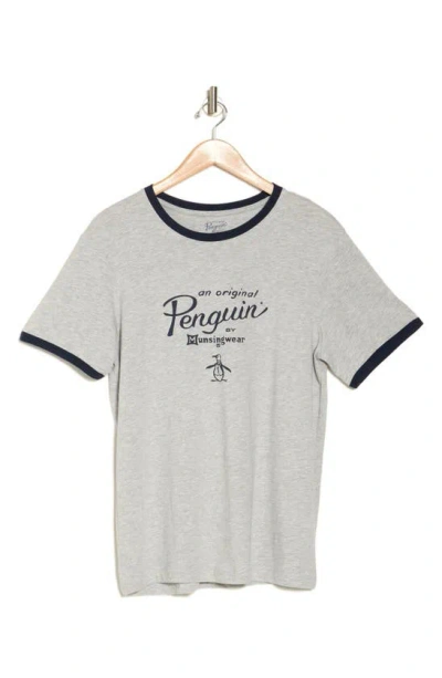 Original Penguin Ringer T-shirt In Gray