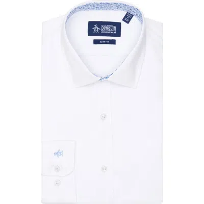 Original Penguin Royal Oxford Slim Fit Dress Shirt In White
