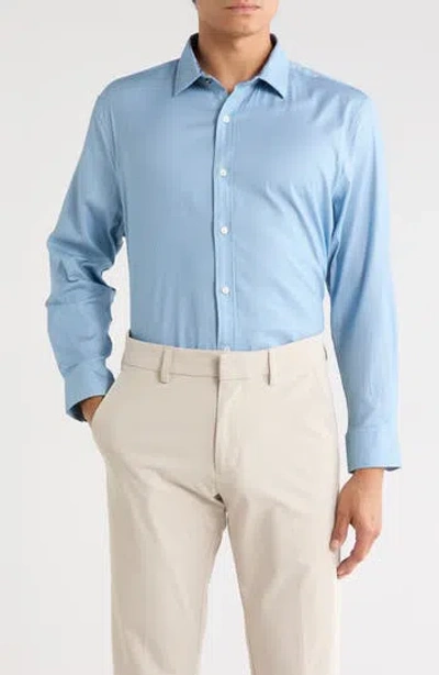 Original Penguin Royal Texture Slim Fit Dress Shirt In Blue