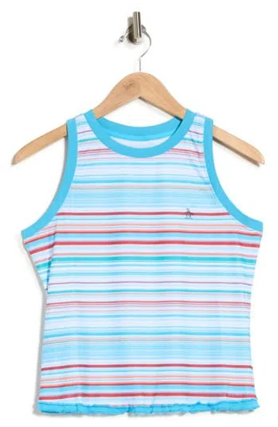 Original Penguin Ruffle Edge Tank In Blue