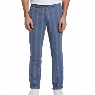 Original Penguin Seersucker Jacquard Stripe Pants In Bering Sea In Multi