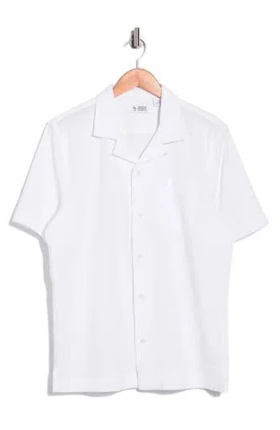 Original Penguin Seersucker Short Sleeve Camp Shirt In White