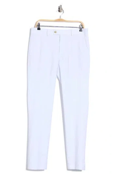 Original Penguin Sharkskin Flat Front Dress Pants In White