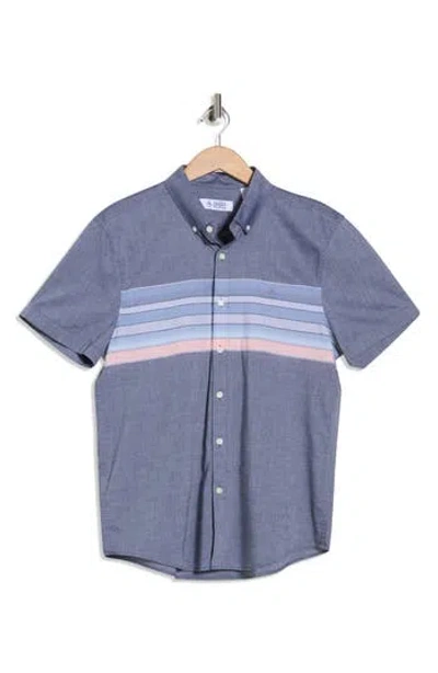 Original Penguin Short Sleeve Button-down Shirt In Blue