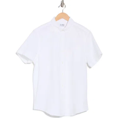 Original Penguin Short Sleeve Stretch Seersucker Button-down Shirt In White