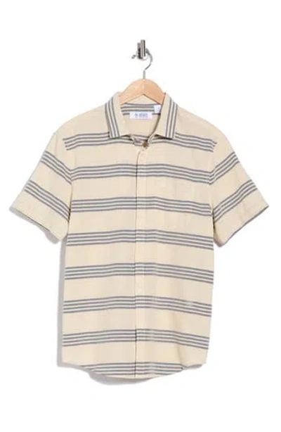 Original Penguin Short Sleeved Dobby Stripe Shirt In Neutral