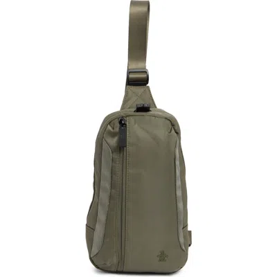 Original Penguin Sleek Convertible Slingbag In Dusty Olive
