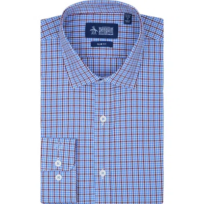 Original Penguin Slim Fit Breezy Check Dress Shirt In Blue