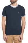 Original Penguin Slim Fit Piqué Knit Ringer T-shirt In Dark Sapphire