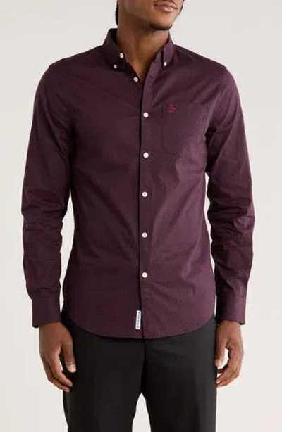 Original Penguin Slim Fit Stretch Button-down Shirt In Purple