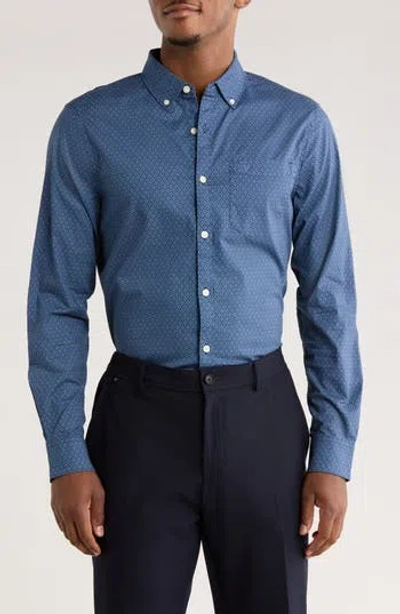 Original Penguin Slim Fit Stretch Button-down Shirt In Blue
