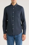 Original Penguin Slim Fit Waffle Textured Button-up Shirt In Blue