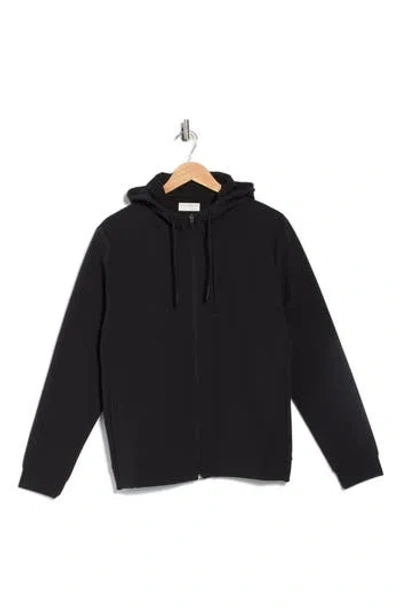 Original Penguin Sport Micro Texture Full Zip Hoodie In Black