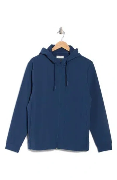 Original Penguin Sport Micro Texture Full Zip Hoodie In Blue