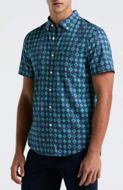 Original Penguin Stretch Cotton Blend Button-down Shirt In Blue
