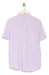 Original Penguin Stretch Linen Blend Short Sleeve Shirt In Lavendula
