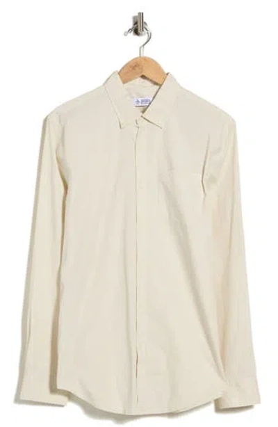 Original Penguin Stretch Poplin Cotton Button-down Shirt In Birch