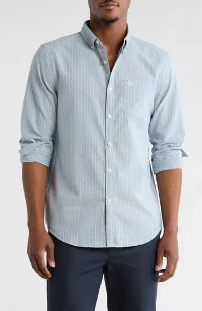 Original Penguin Stripe Button-down Shirt In Blue