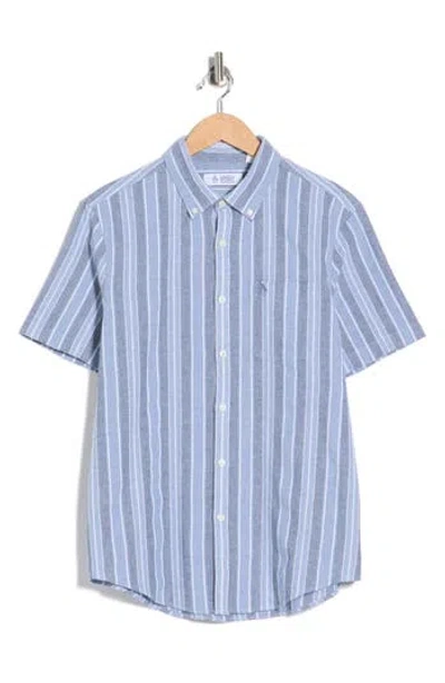 Original Penguin Stripe Cotton Button-up Shirt In Blue