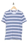 Original Penguin Stripe Jersey T-shirt In Copen Blue