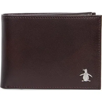 Original Penguin Temponado Bifold Wallet With Passcase In Brown